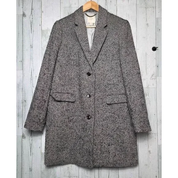 J. Crew Wool Blend Tweed Topcoat Sz 8 - Picture 3 of 8